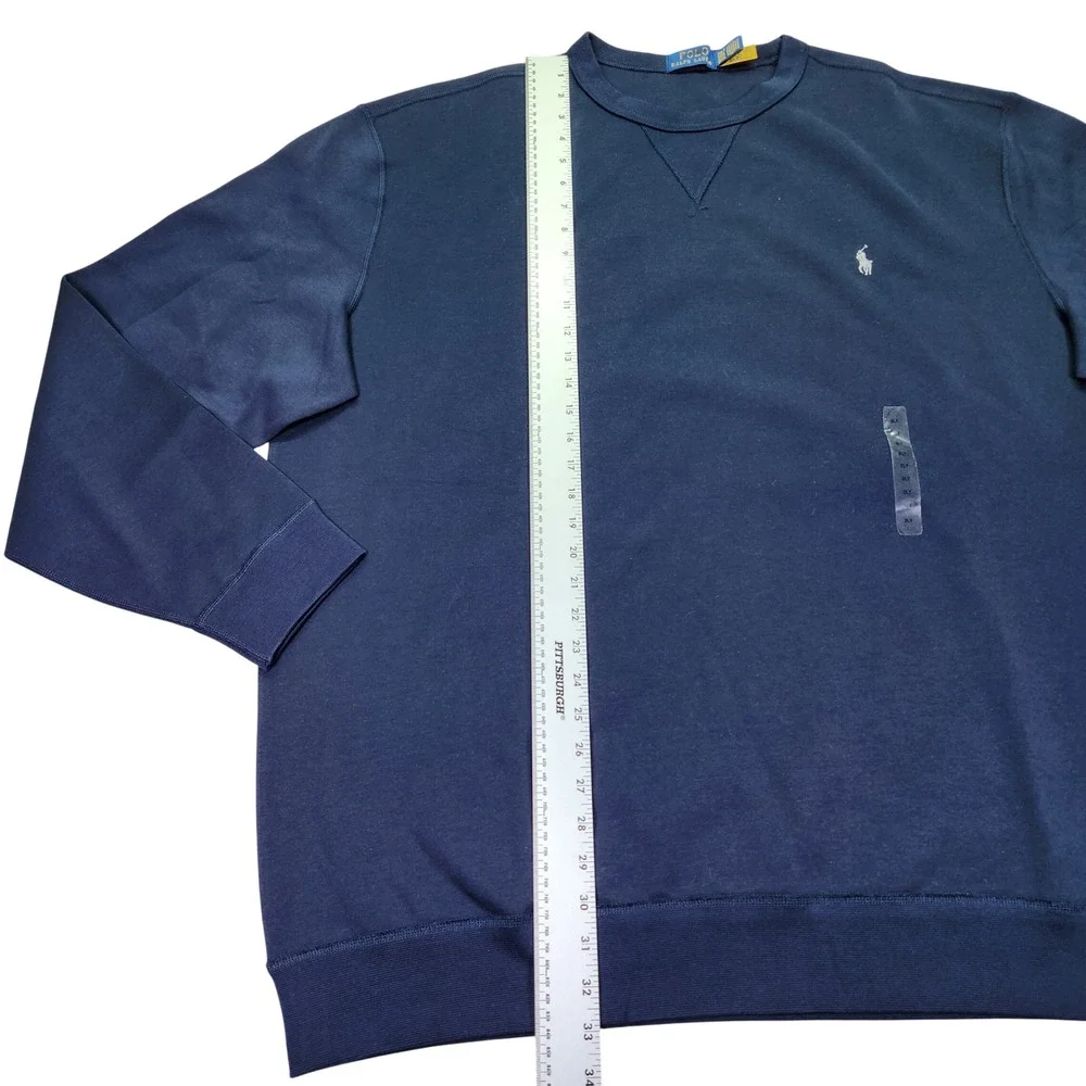 Polo Ralph Lauren Navy Blue Crewneck Sweatshirt 2XLT Embroidered‎ Pony Logo